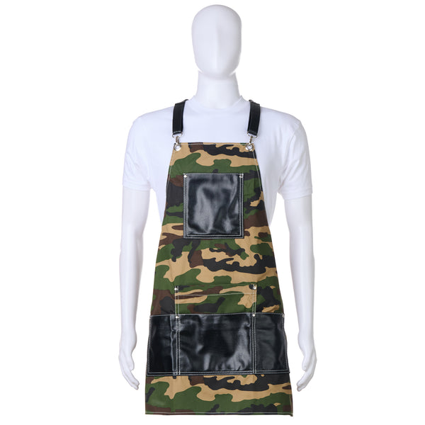 Regale Tactical Camouflage Apron With Black Synthetic Leather Accents