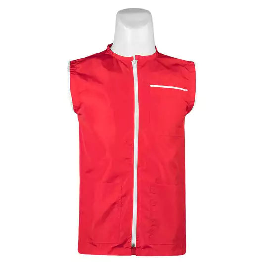 front zipper barber smock red color