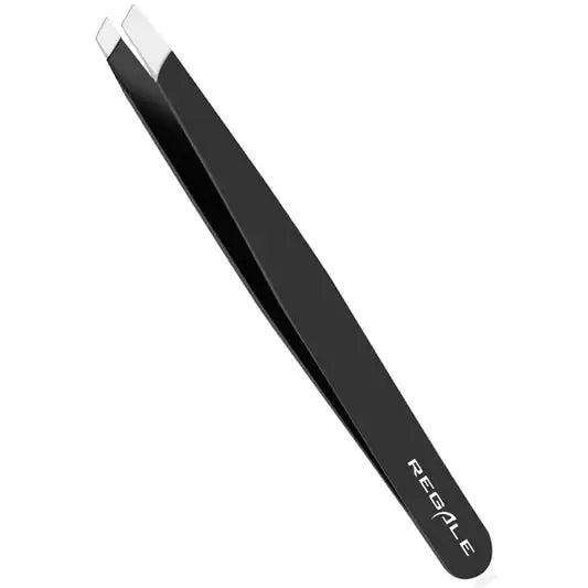 Slant Tip Tweezer Black German Stainless Steel