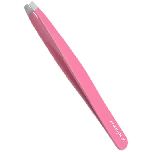 Slant Tip Tweezer Pink German Stainless Steel