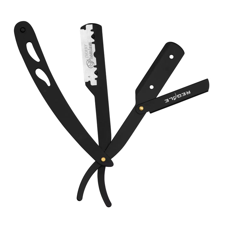 black mattee single blade barber razor