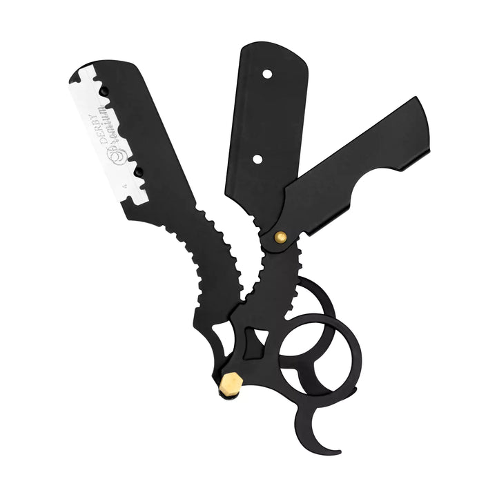 Matte Black Finger Insert Replaceable Blade Razor | Regale Barber Supply