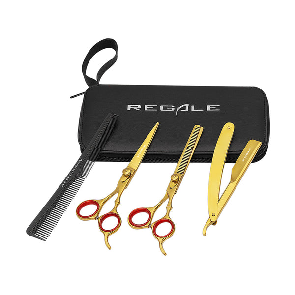 Gold Pro Haircutting Texturizing Razor & Comb Kit