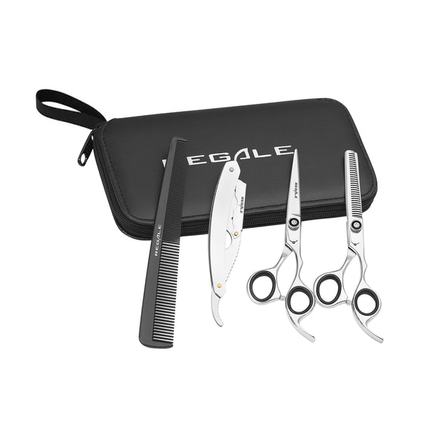 RBS Mirror Finish Haircutting And Texturizing Shears With Razor & Comb Kit