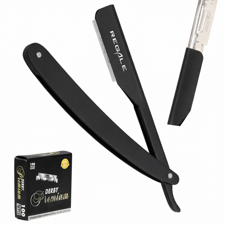 Regale Professional Barber Straight Razor - Matte Black – Regale Barber ...