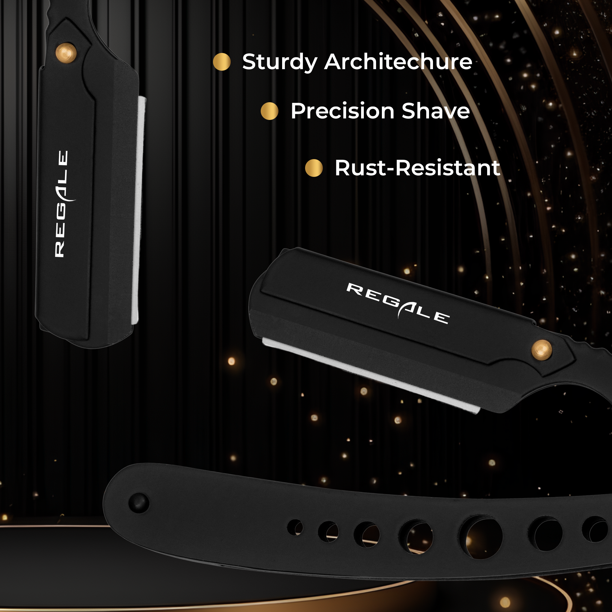 Replacable Razeor REGALE Matte Black Straight Razor With Replaceable Blade – Regale ...