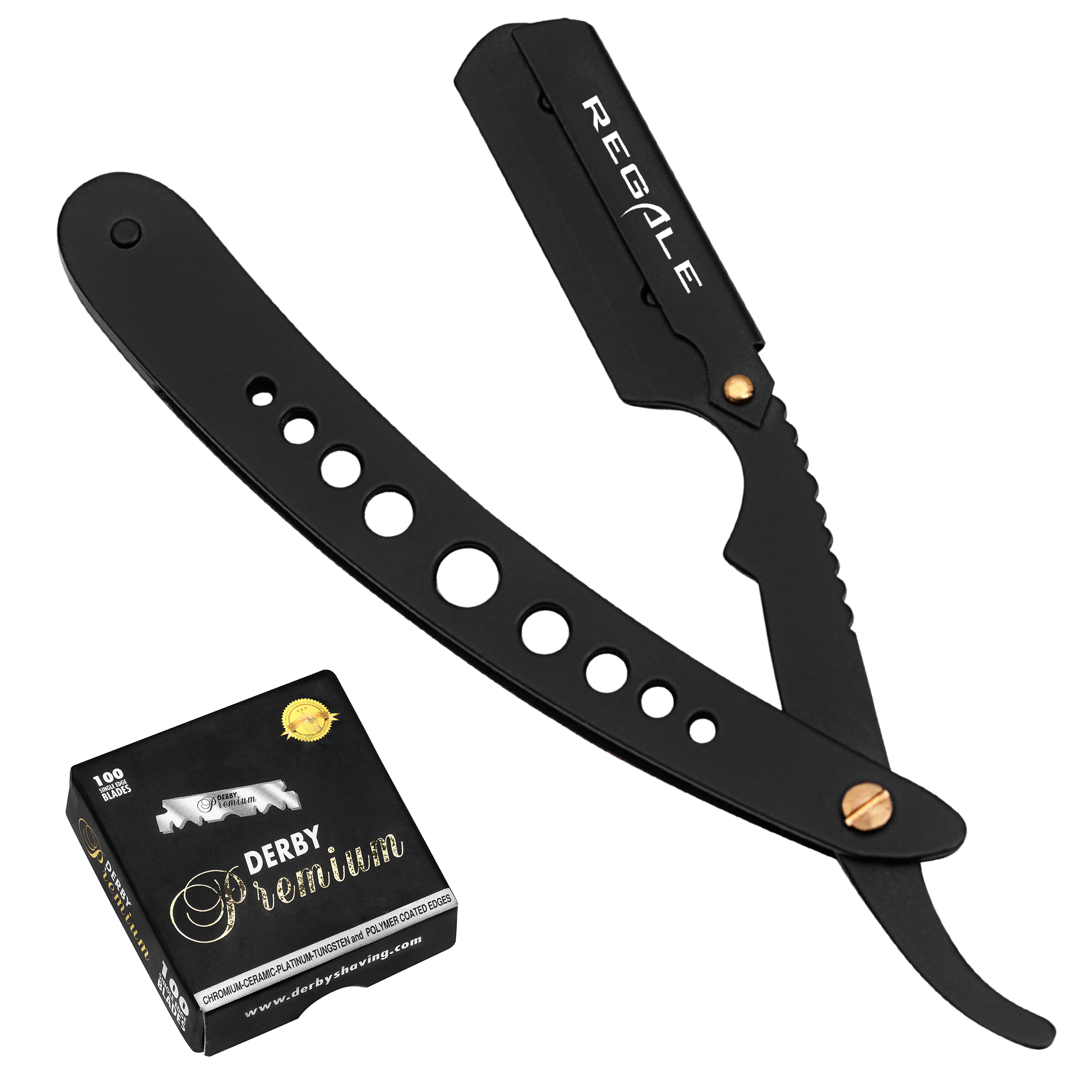 REGALE Matte Black Straight Razor With Replaceable Blade – Regale ...