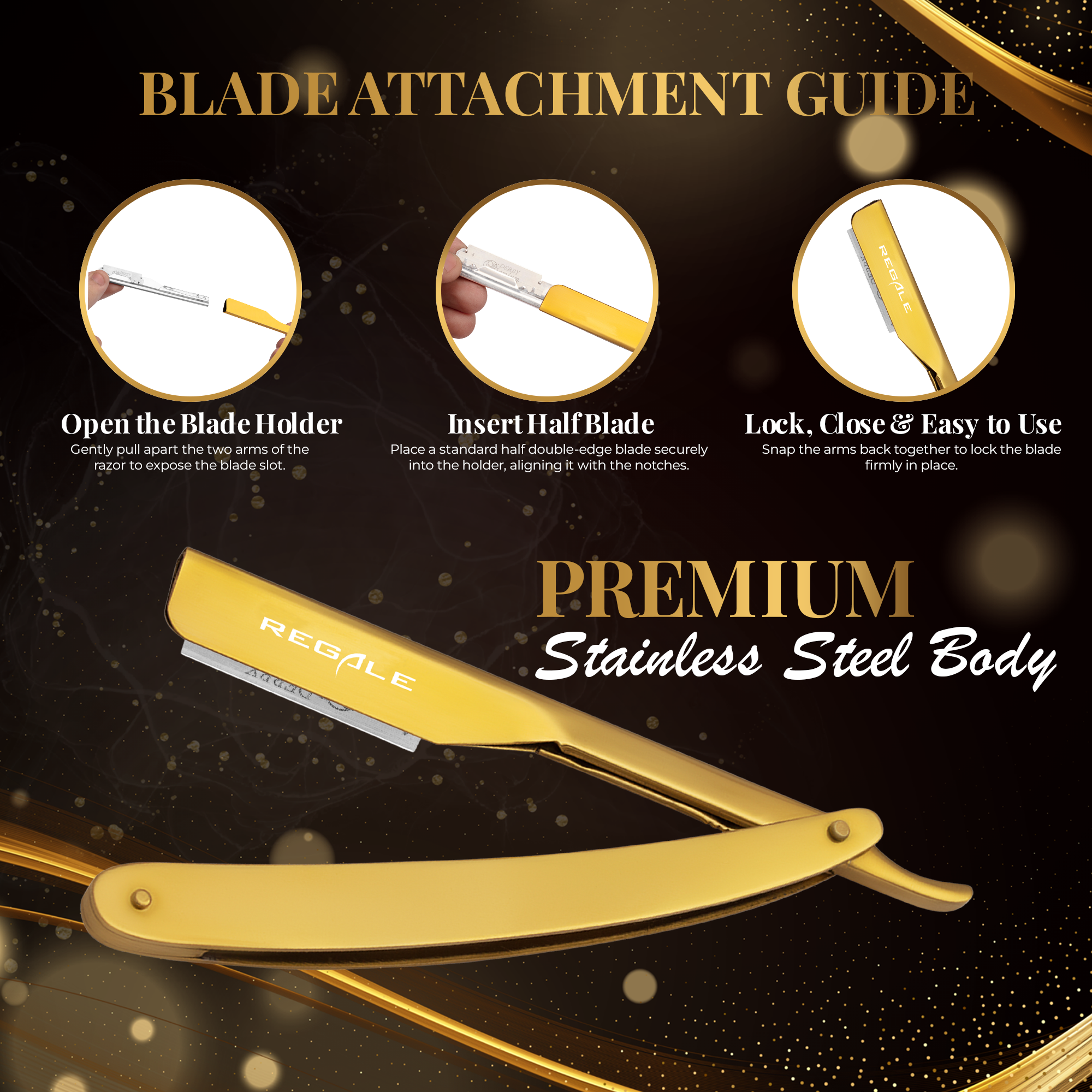 Regale Gold Razor For Professional Barbering – Regale Barber Supply