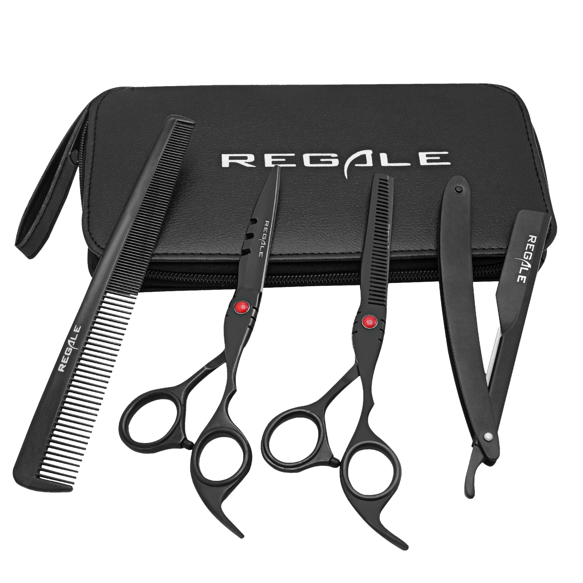 Regale King Pro 5-Piece Professional Barber Kit | Cutting Shear, Textu ...