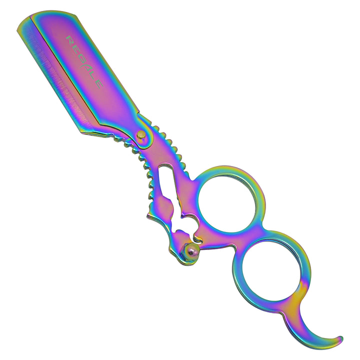 REGALE Premium Rainbow Straight Razor | Dual Finger Insert Barber Razor ...