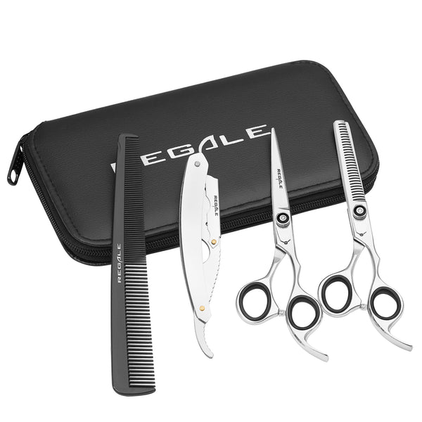 Regale Professional Mirror Finish Haircutting Texturizing Razor And Comb Kit