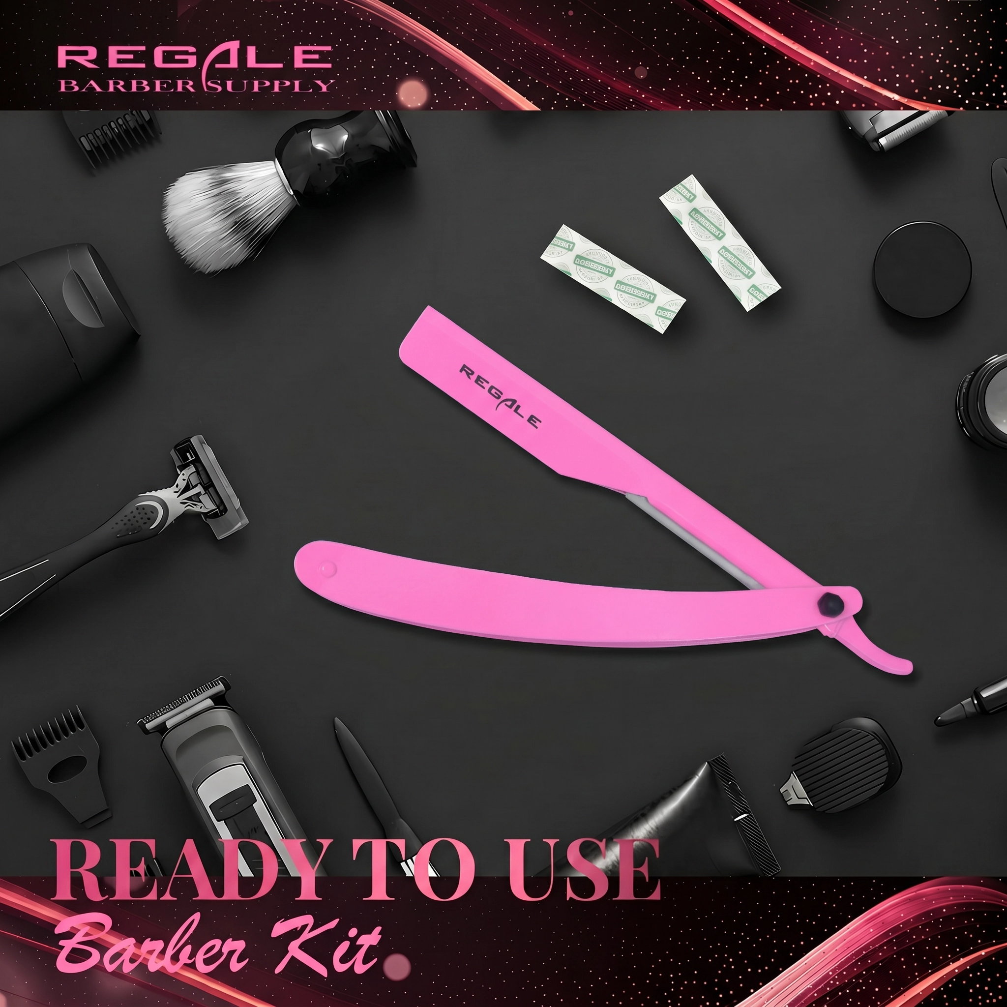 REGALE Professional Pink Straight Razor | Replaceable Blade Shavette ...