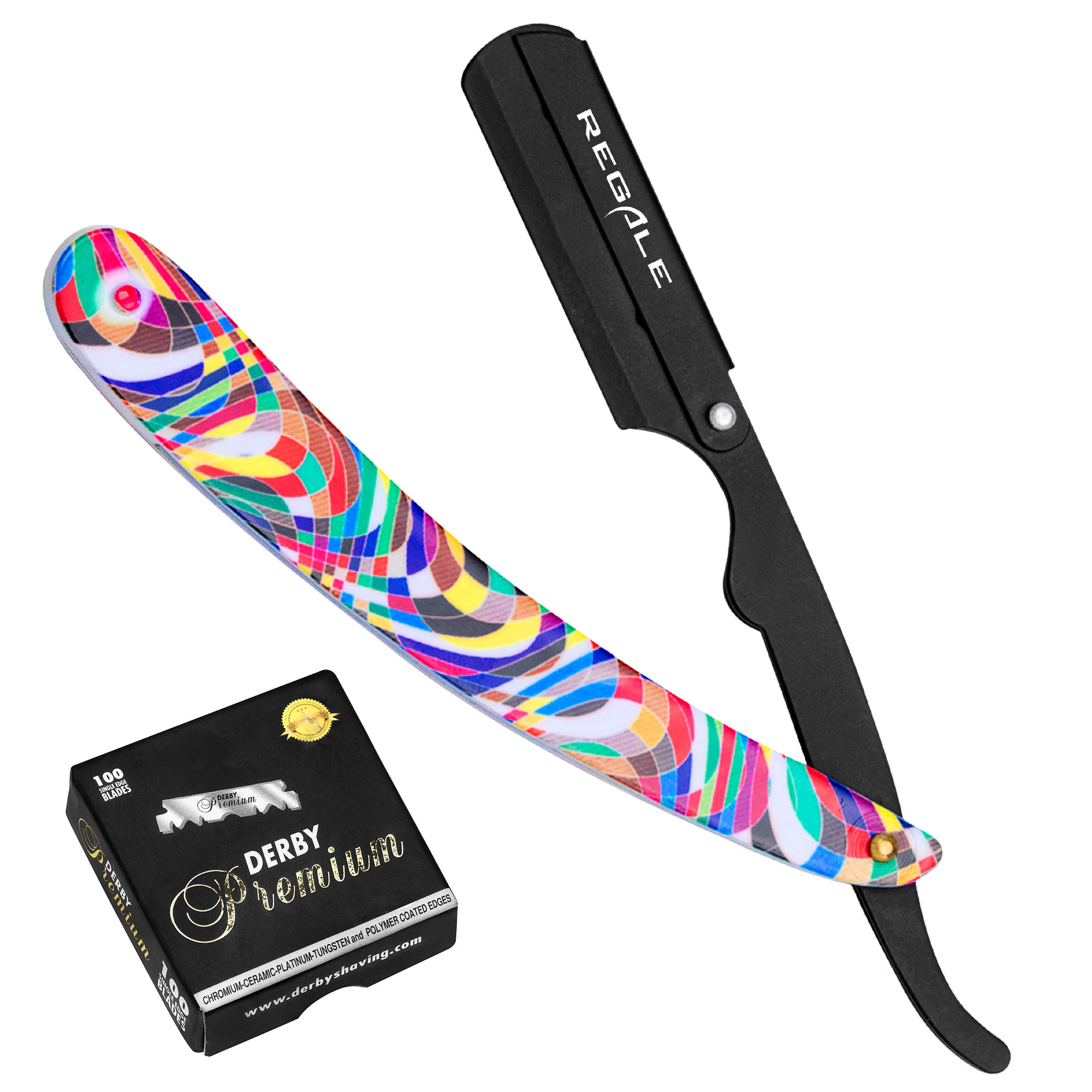 Hair Designs Razor Vibrant Design multi colored abstract Straight Edge Razor – Regale ...