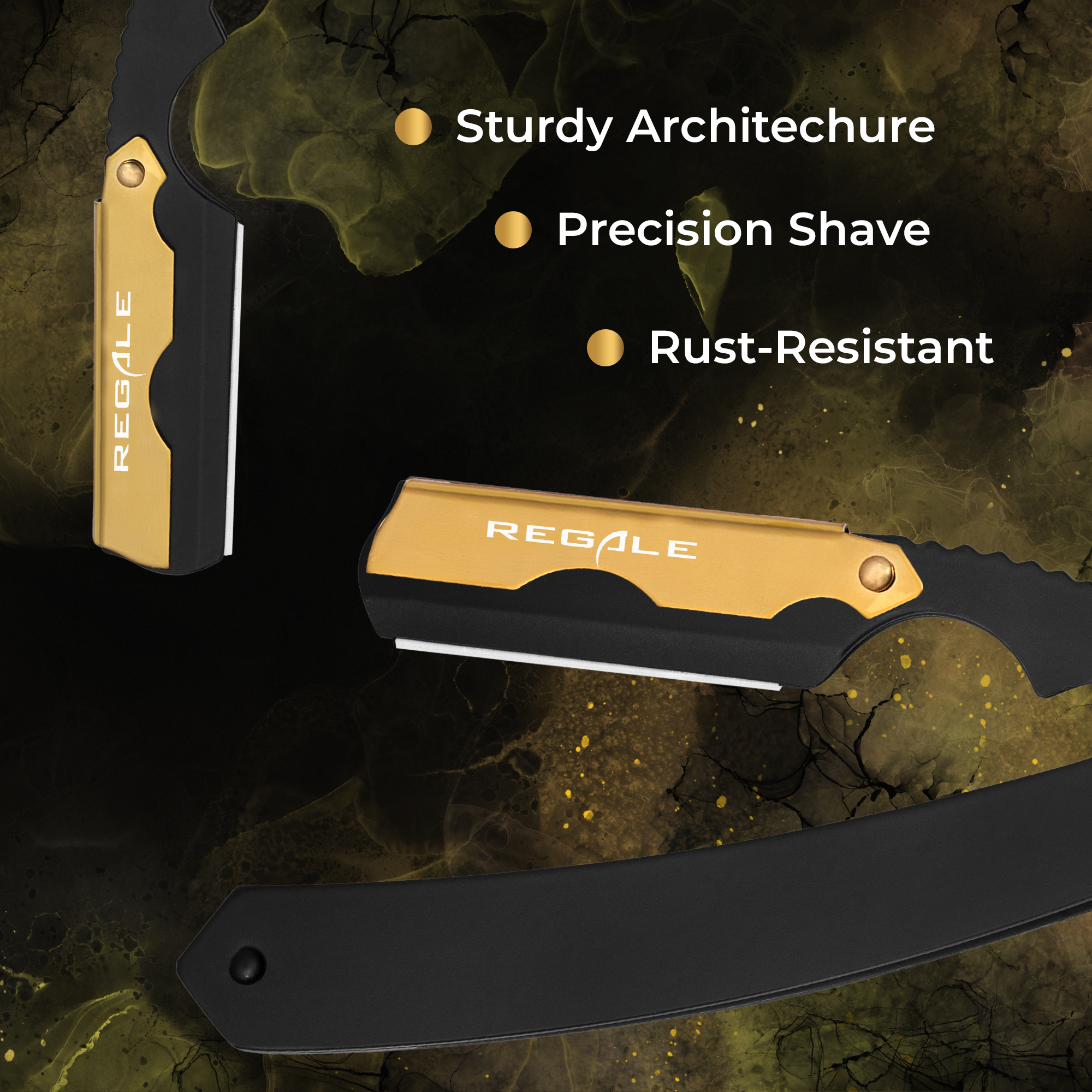 Regale Professional Straight Razor - Black And Gold Edition – Regale ...