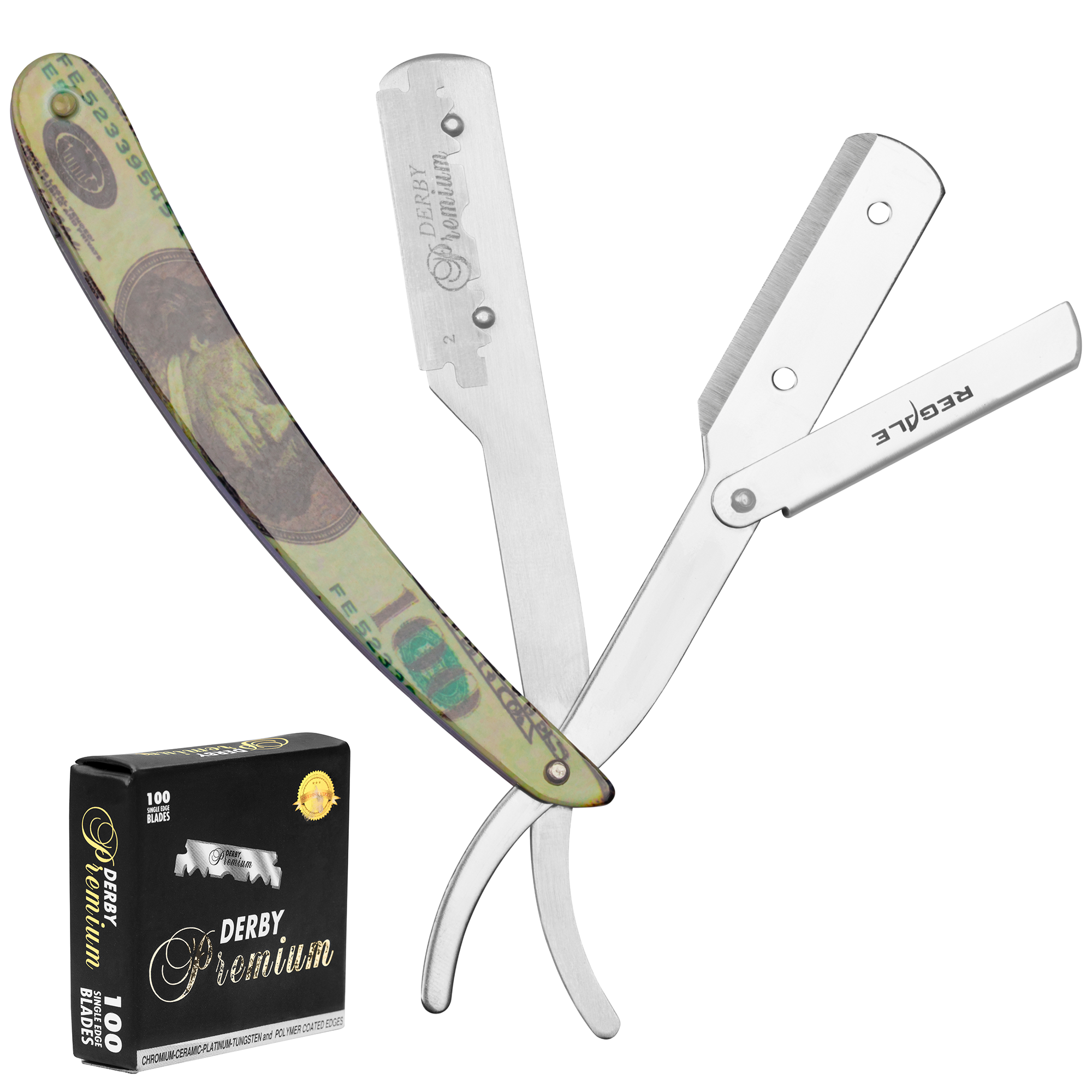 Three Doll Razor Dollar Stainless Steel Folding Barber Straight Razor – Regale Barber Supply