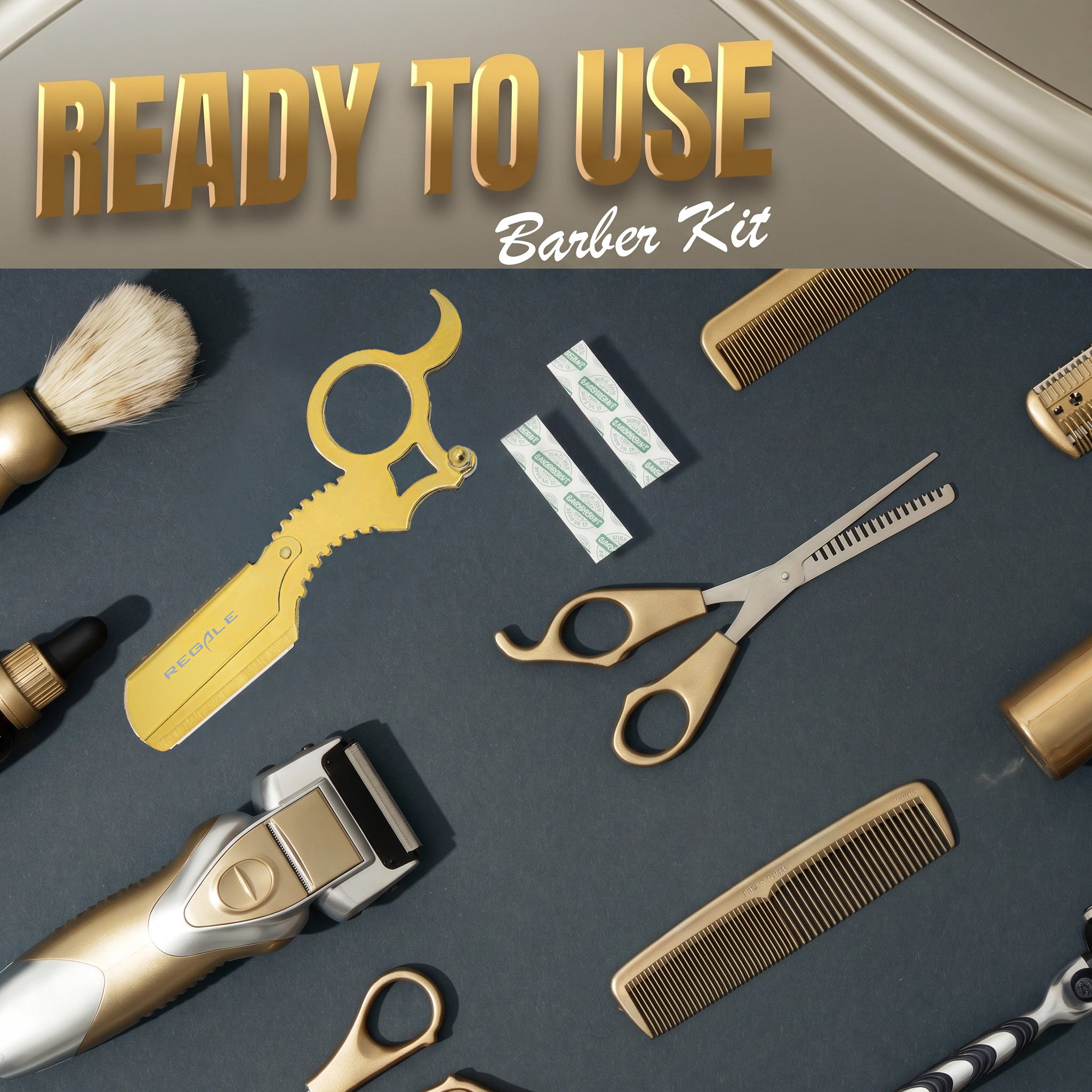 Finger Tip Razor Regale Titanium Gold Finger Insert Straight Edge Razor | Professional ...