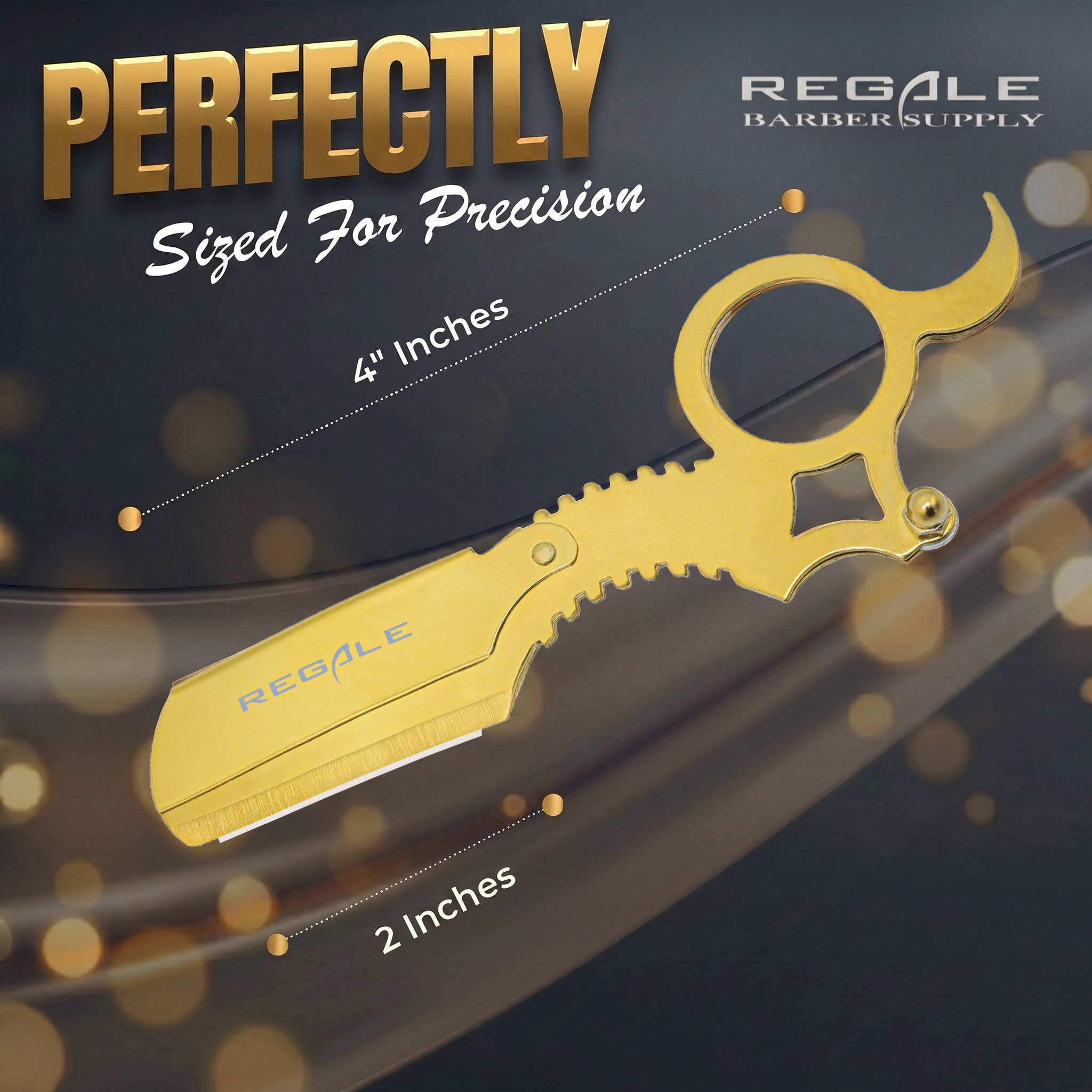 Finger Tip Razor Regale Titanium Gold Finger Insert Straight Edge Razor | Professional ...